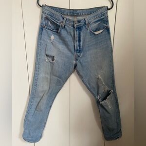 Levi’s 501 Distressed Blue Jeans Size 31x28